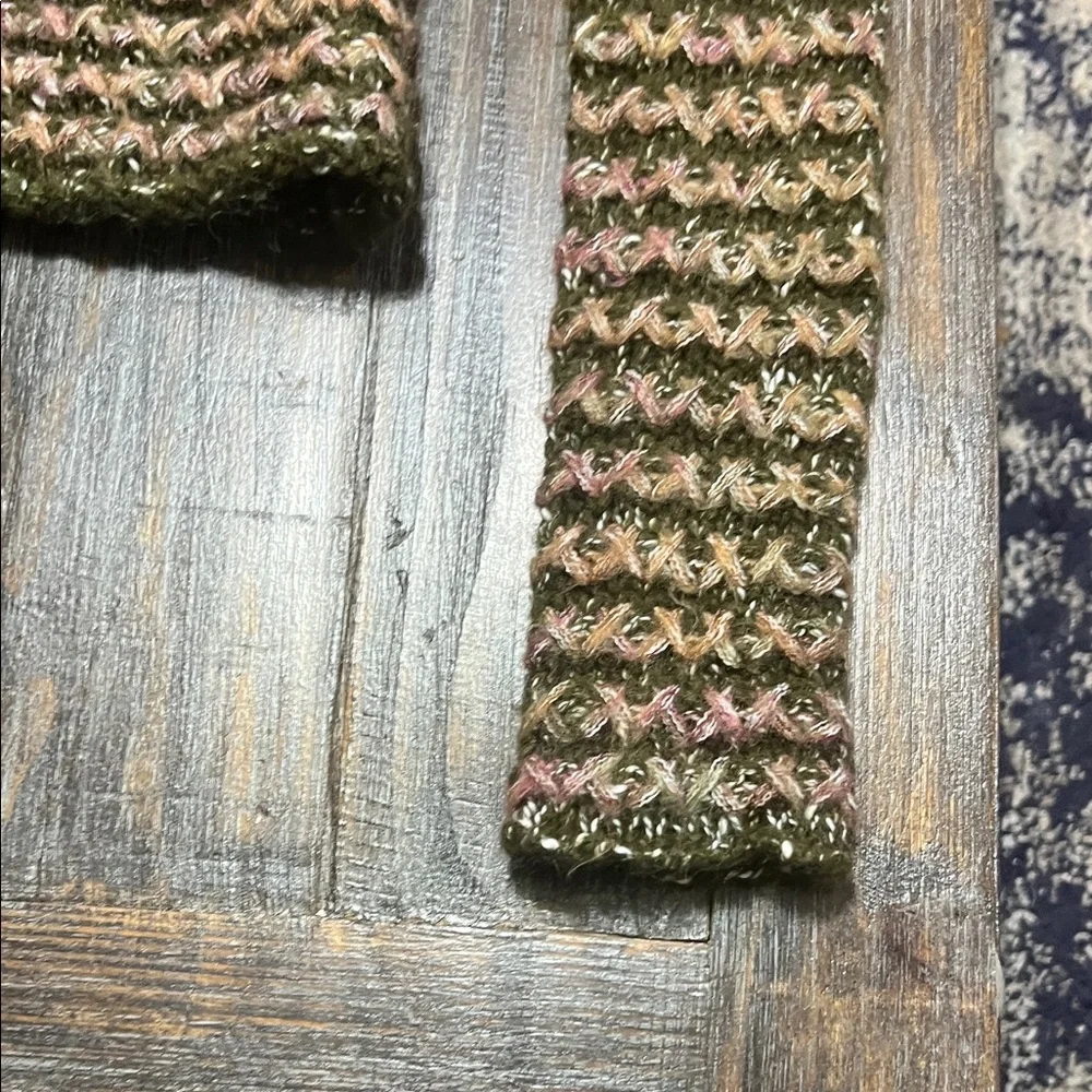 Olive and Pink Knit Women's Sweater
